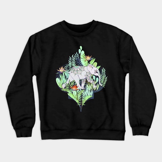 Little Elephant on a Jungle Adventure – faded vintage version Crewneck Sweatshirt by micklyn